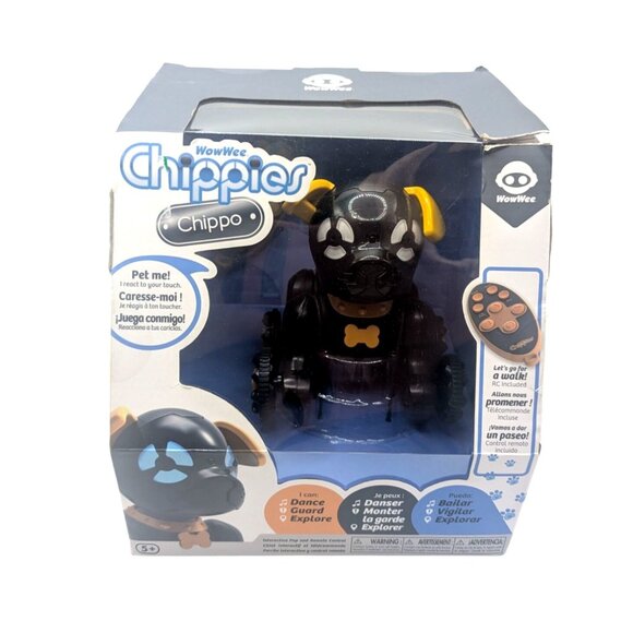 WowWee Chippies Chippo Robotic Remote Controlled Pet Dog Toy Black Brand New - Picture 1 of 10